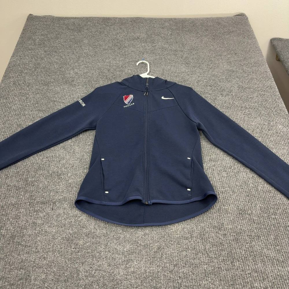 Patterson Soccer Nike Full Zip Hoodie Womens S Navy Cotton Tech Fleece Athletic